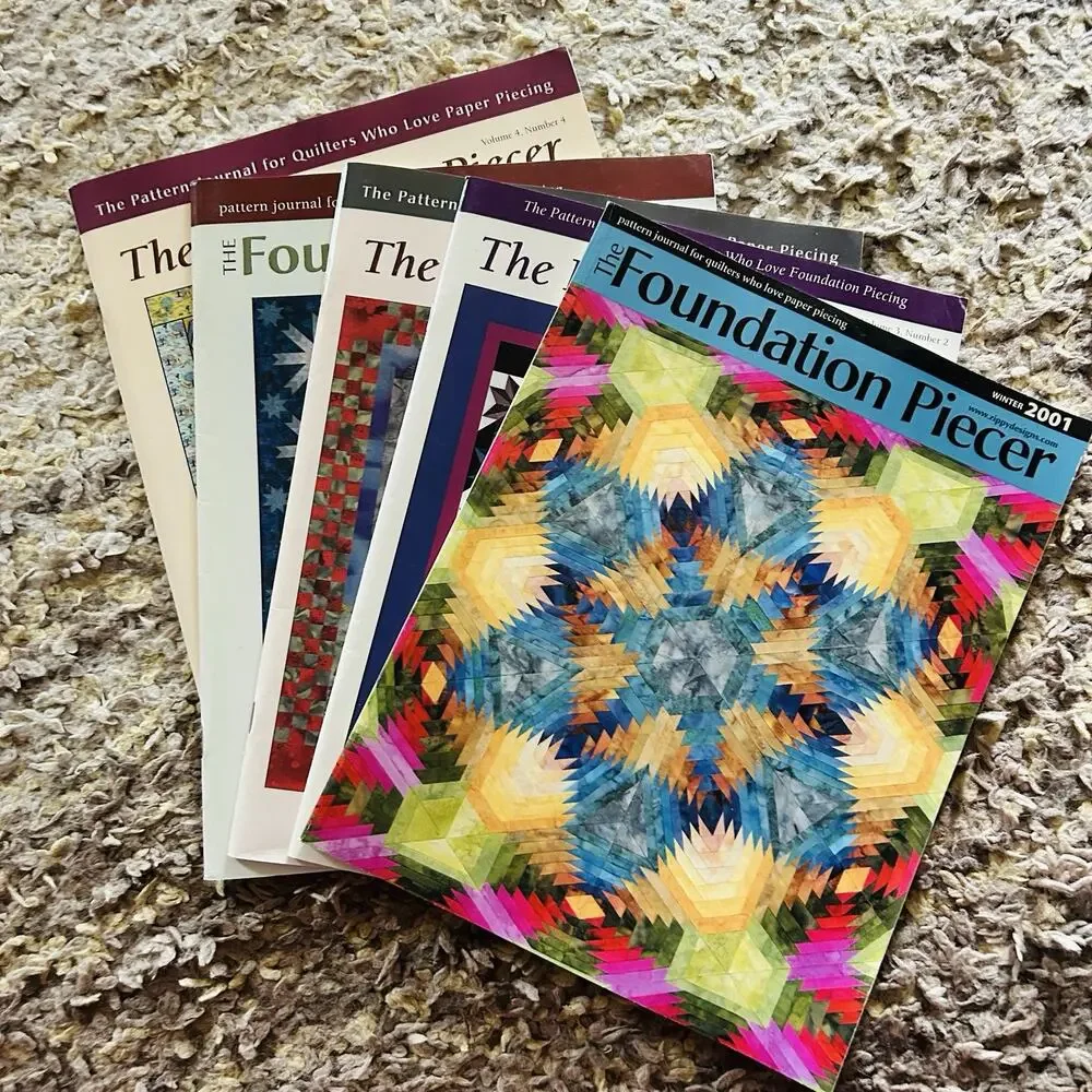 Lot of 5 The Foundation Piecer Quilt Pattern Journals Vintage Paper Piecing